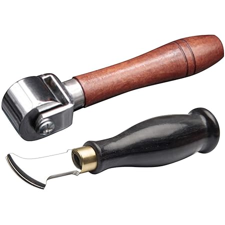 Amazon Co Jp Abinecs レザークラフト 高級 黒檀 2 5mm コバ処理 圧着ローラー 道具 革小物 捻引き 折り目付け 2点セット ホビー