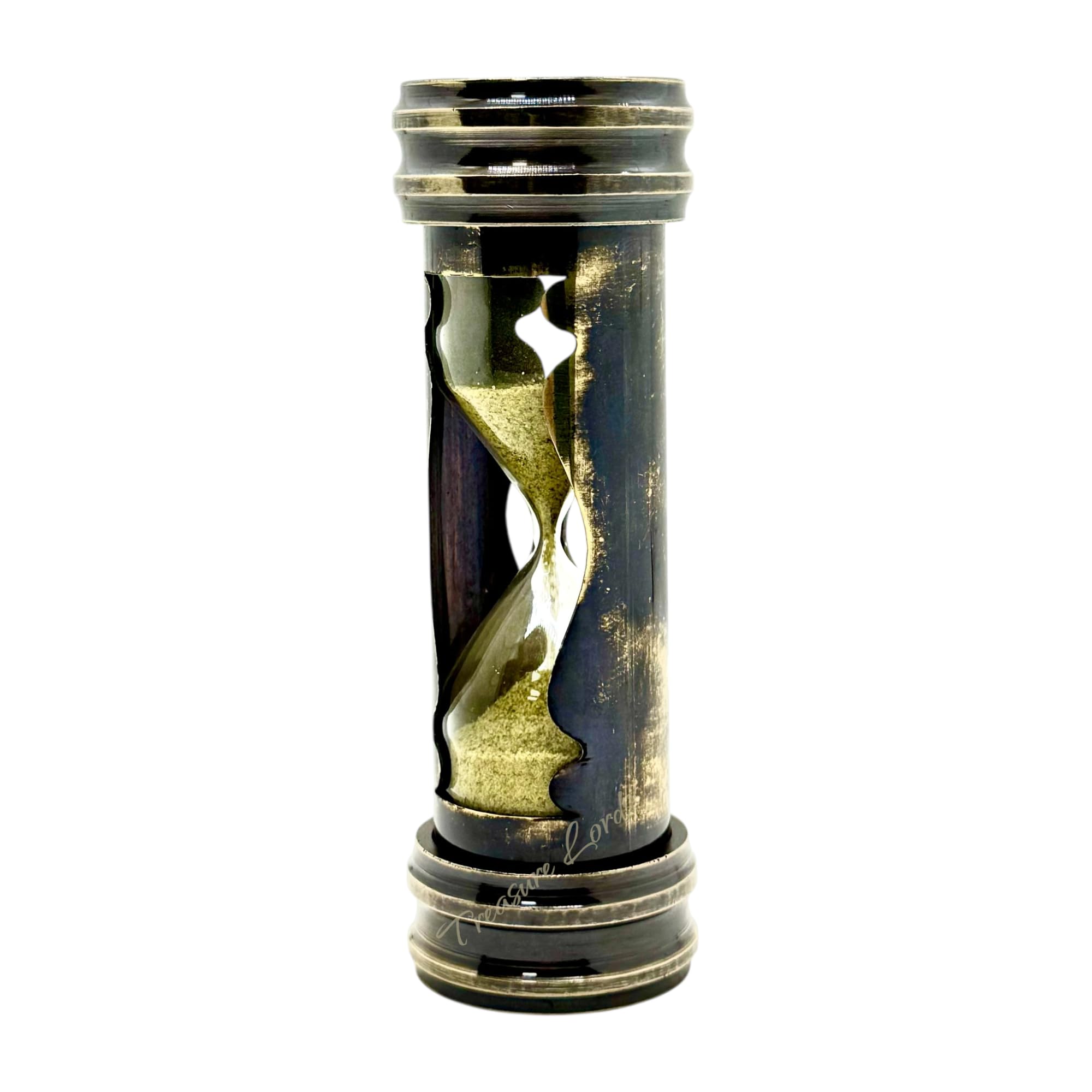 Temporizador de arena de latón con reloj de arena, acento decorativo para el hogar, inspirado en la vendimia con funda de cuero, regalo ideal para bodas y ocasiones especiales