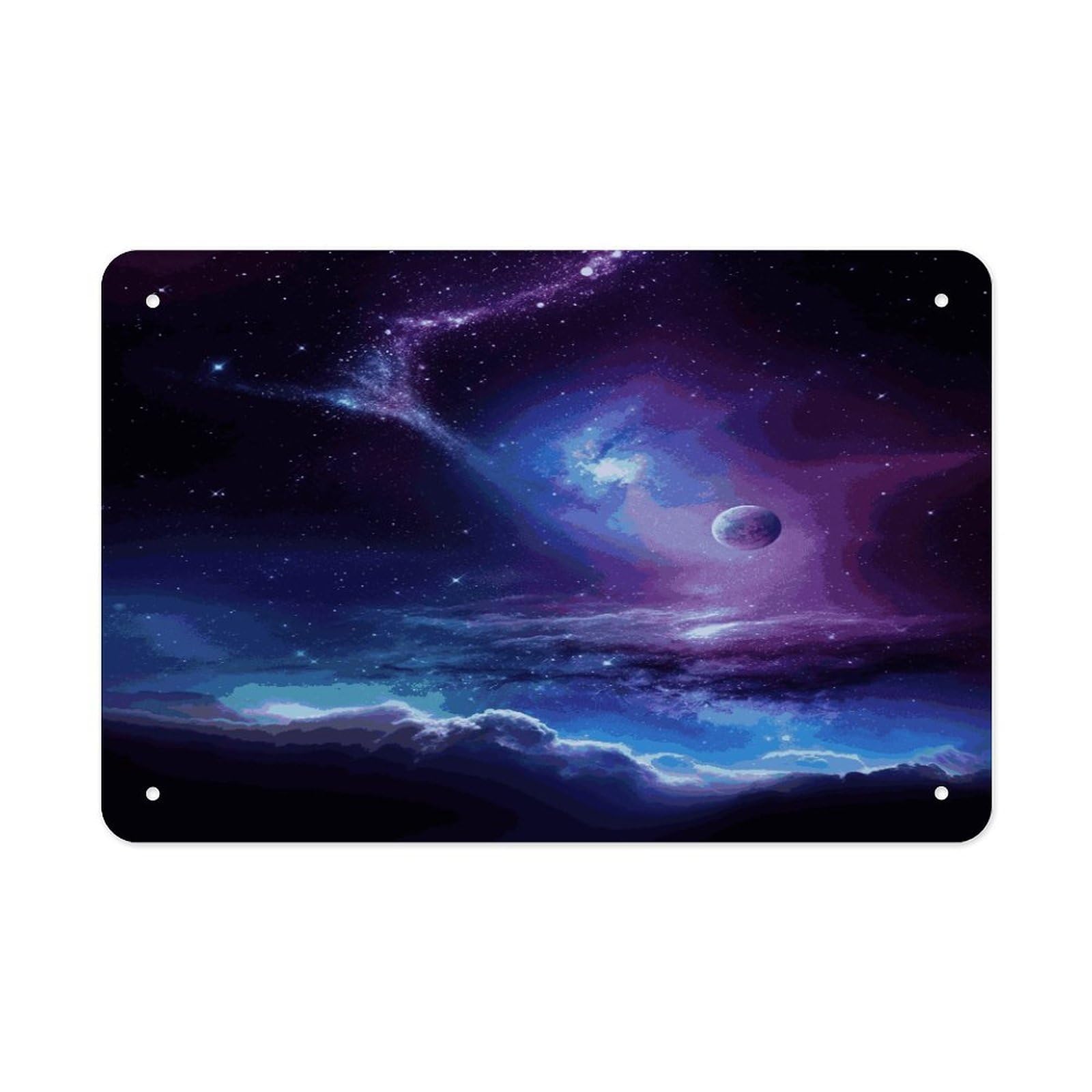 Fekiloot Style Galaxy Starry Sky Metal Signs Wall Art Tin Sign