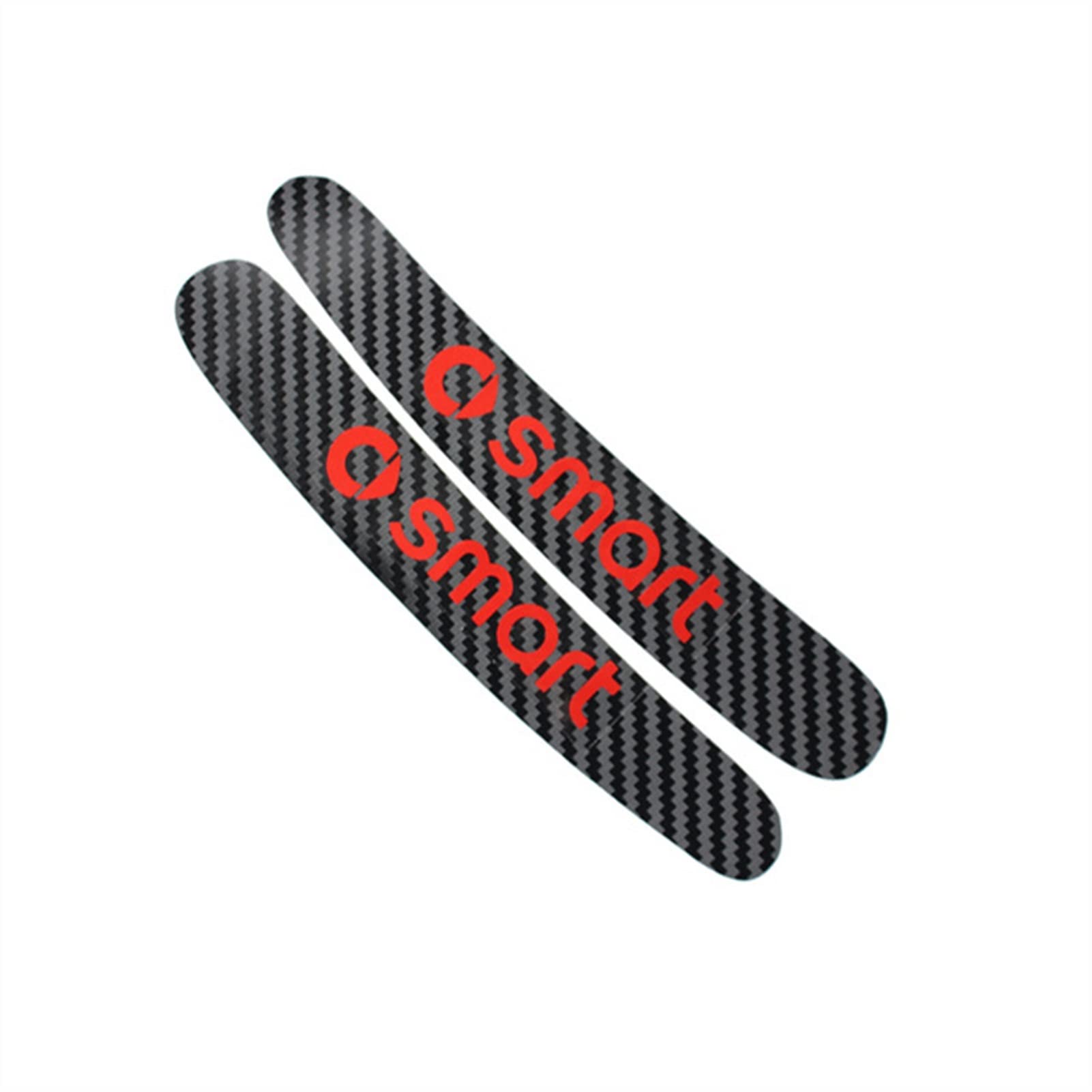 Protector de manija para Smart Fortwo 453 con diseño de fibra de carbono y logo rojo