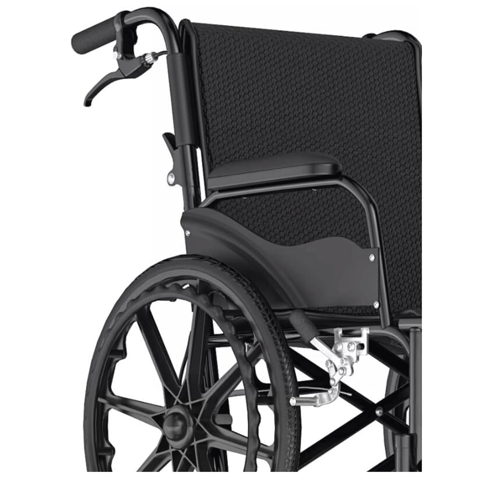 BKEKM Silla de Ruedas Sillas de Ruedas Plegables, sillas de Ruedas de Transporte de Acero al Carbono, Silla de Ruedas Manual Ligera con Frenos de Mano para Adultos, Ancianos, Carga de 220lb Cómodo