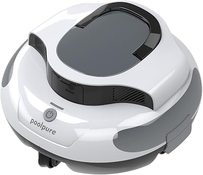 POOLPURE OneButton Pool Floor Cleaner, Cordless, Waterproof, 120Min Run Time, Fast Charging, Two Mode Navigation & LowBattery Return