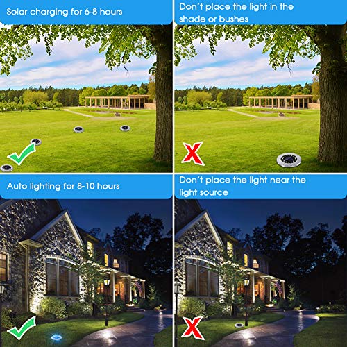 NFESOLAR Solar Lights Outdoor with 16 LEDs, 8 Pack Bright Multi-Color Solar Ground Lights Outdoor Waterproof for Pathway Garden Yard Lawn Walkway Halloween Christmas Decorations by NFESOLAR - Image 8
