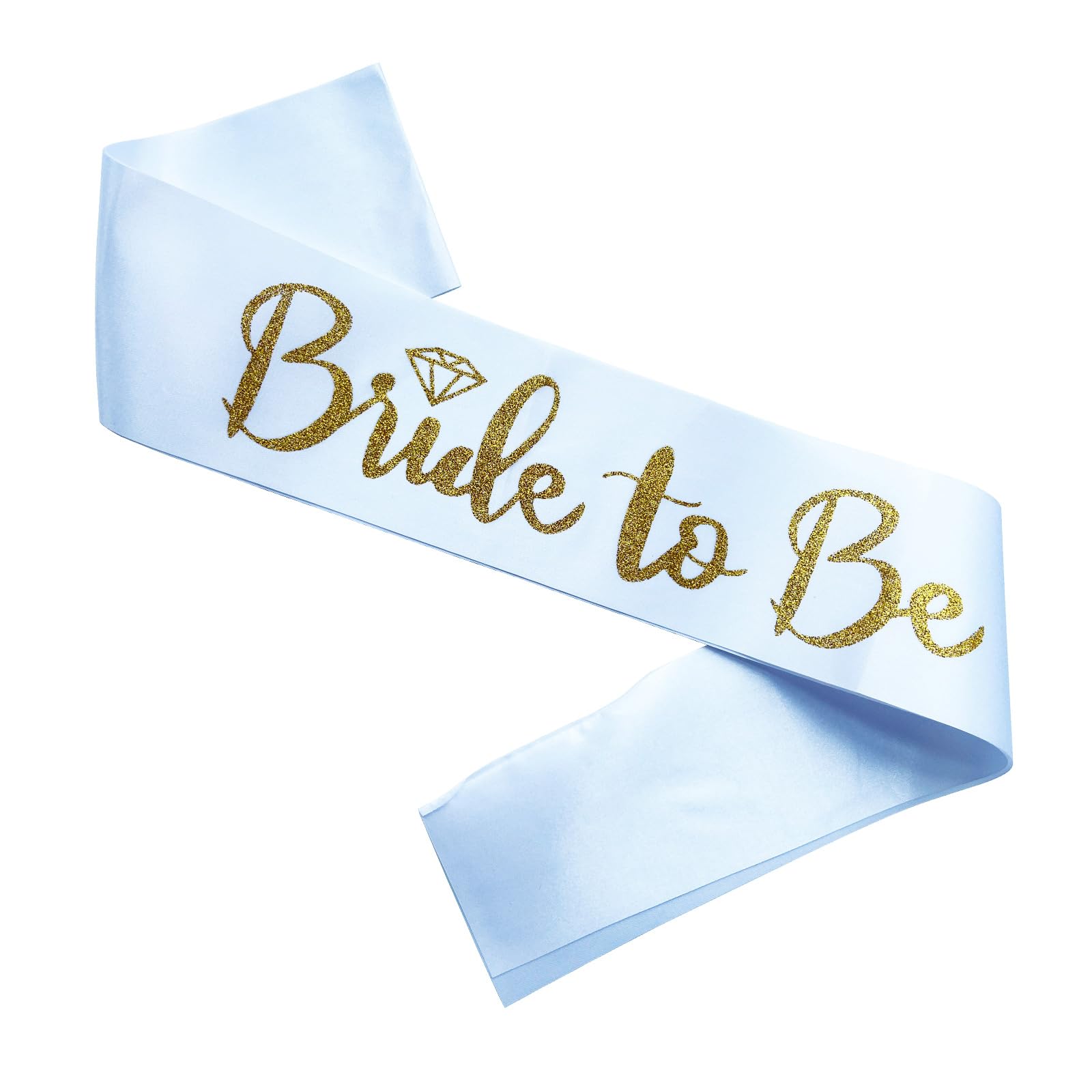 Ashaqshnglee Bride to Be Sash, Bachelorette Party Sash for Bridal Shower Wedding Party Favors Accessories Supplies Engagement Gifts,White Satin with