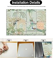 Vista 7 de Paneles de pared acústicos insonorizados Tradicional Mughal jardín arco planta pájaro patrón sin costuras Autoadhesivo Arte Paneles acústicos