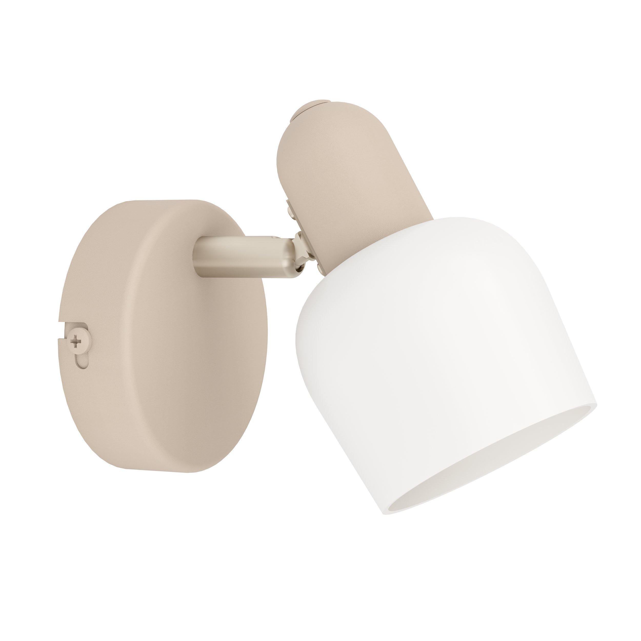 Eglo White, Sand Corato Sandy Steel/Glass Adjustable Single Spotlight