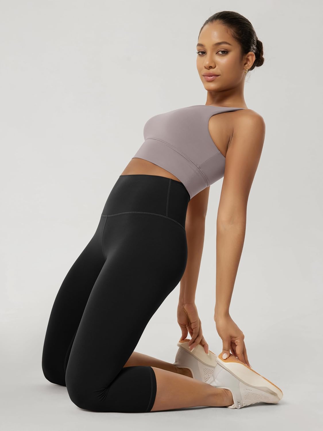 ODODOS 2-Pack Buttery Soft Lounge Yoga Capris for Women, 14" / 19" / 21" High Waist Capri Leggings