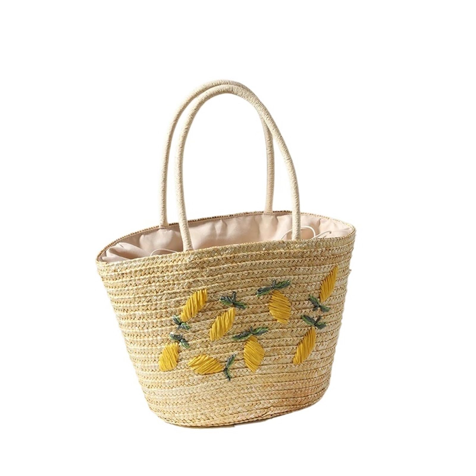 VELORE Bolso de hombro para mujer para verano, tejido de paja, bolsa de playa 2022, nuevo bolso bordado del alfabeto simple de gran capacidad