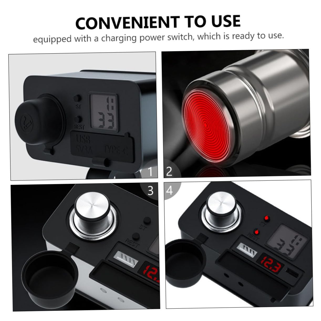 SUPVOX 12v Cargador USB para Motocicleta con Rápido para Móvil y Tablet con Compatible con y Dispositivos Móviles