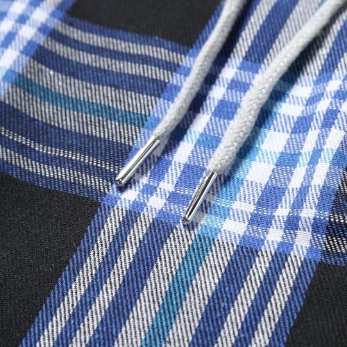 Men Flannel Hooded Shirt Casual Button Down Blouse Plaid Long Sleeve Hoodie - image 6