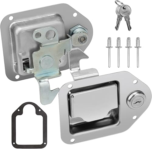 Miniatura 9 de BAUMFEUER Caja de herramientas de repuesto para camión, caja de herramientas de acero inoxidable, manija de repuesto con llaves para camión, RV,