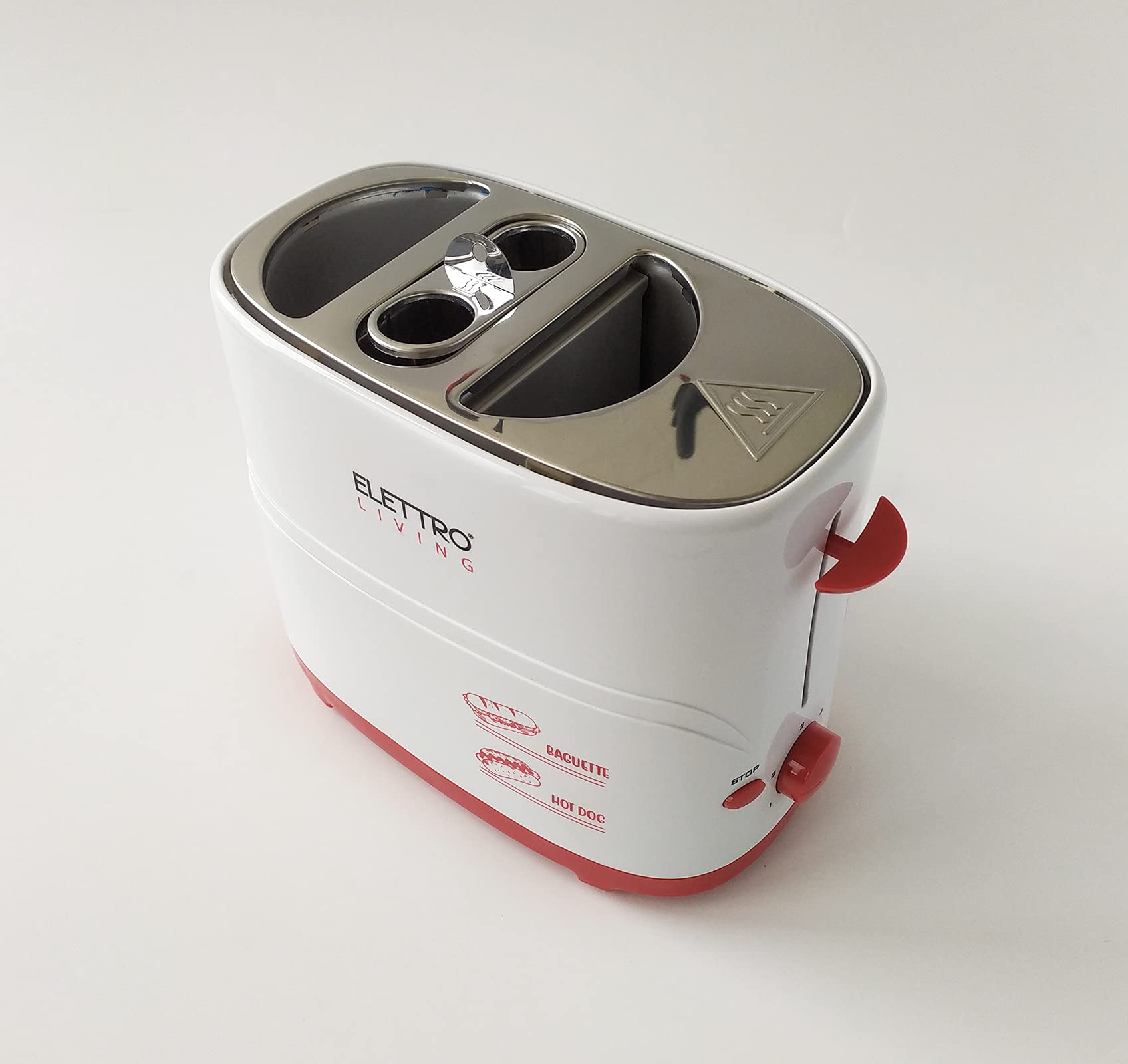 Poldo Elettroliving, Macchina per baguette e hot dog con Alloggio Wurstel e Pane, cassetto raccogli briciole e piedini antiscivolo, ideale per regali, feste e party