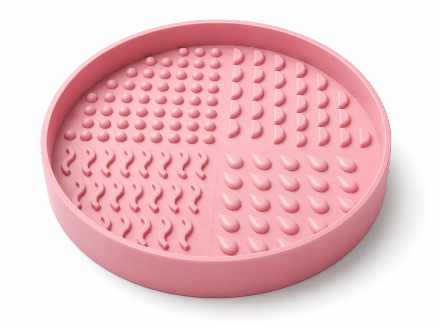 Makeup Brush Cleaner Bowl with Multi Texture Cleaning Zones for Cosmetic Brushes and Beauty Sponges (Sakura Pink, Large)