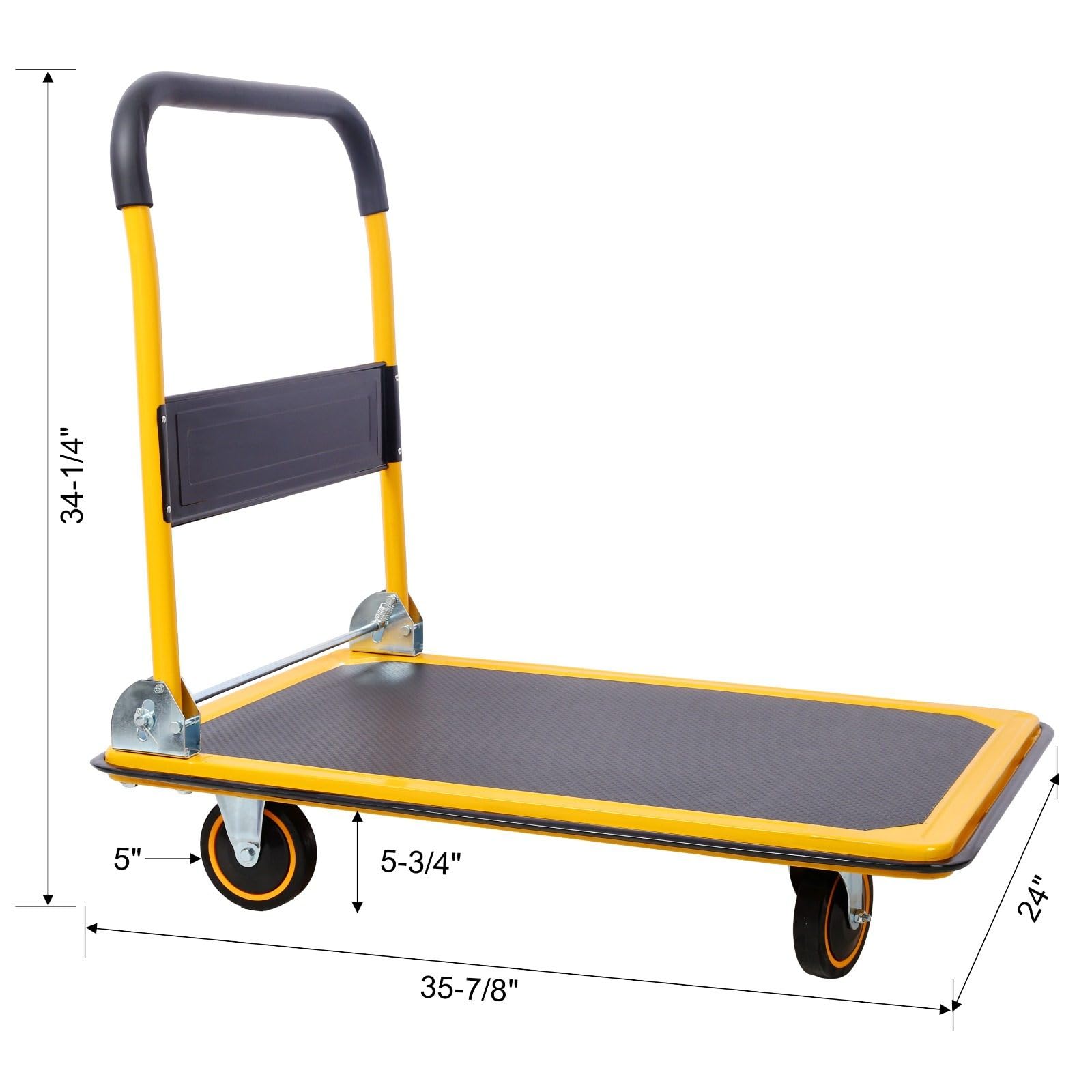 FRITHJILL Heavy-Duty Foldable Platform Dolly Cart - 660 Lb Capacity, 36