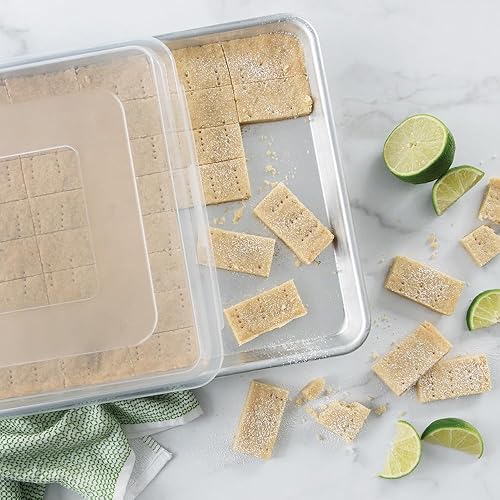 Miniatura 4 de Nordic Ware Naturals - Juego de dos medias hojas con tapa, 3 piezas y 43343 rejilla antiadherente para hornear y refrigeración (12 hoja), tamaño