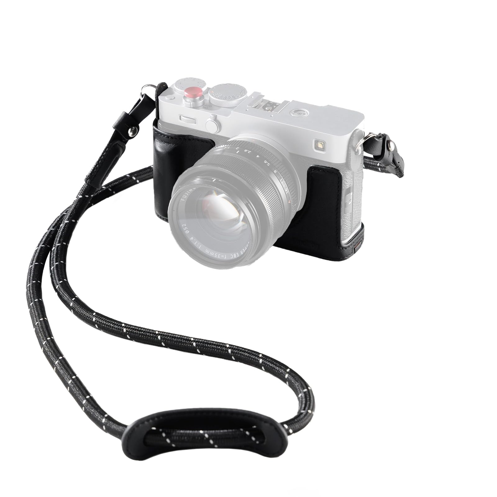 SMALLRIG Zestaw skórzanych futerałów do FUJIFILM X-E5, Vintage Half-Body Shell do FUJIFILM X-E5, z paskiem na ramię (czarny) - 5450