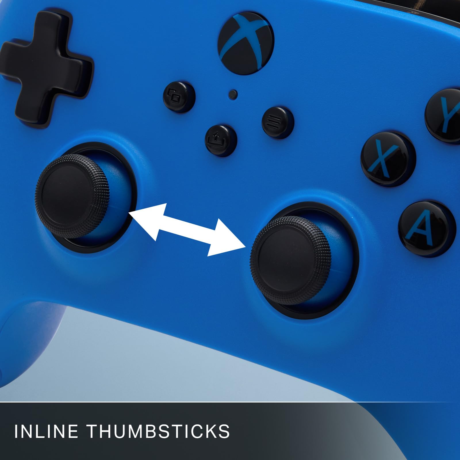 PowerA Manette filaire symétrique pour Xbox Series X|S – Bleu, sous licence officielle, disposition de joystick en ligne, compatible Windows 10/11, double moteurs Rumble, déclencheurs d'impulsion