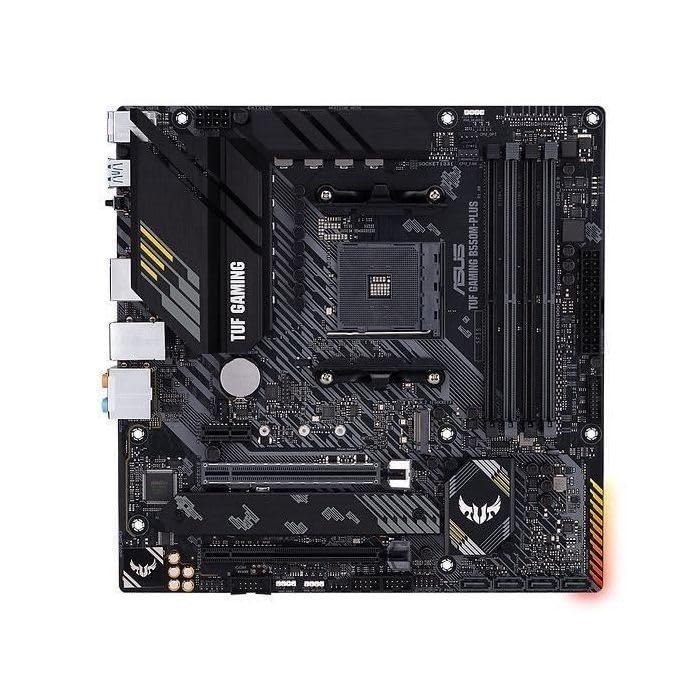 Placa-Mãe ASUS TUF Gaming B550M-PLUS AM4 mATX — Suporte Ryzen, PCIe 4.0, M.2 NVMe, DDR4, HDMI/DP, LAN Gigabit, Durabilidade Militar para PC Gamer glide