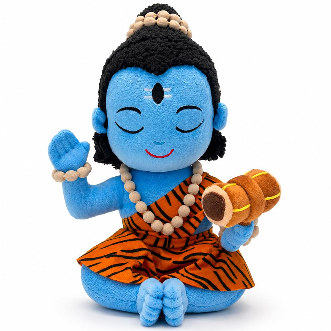 WonderBuddy Divine Mantra Chanting Shiva with 9 Preloaded Mantras & Aartis, Musical Soft Plush Toy, Best Birthday Gift for Infants, Toddlers & Kids (Medium - 28 Cm)-image-36