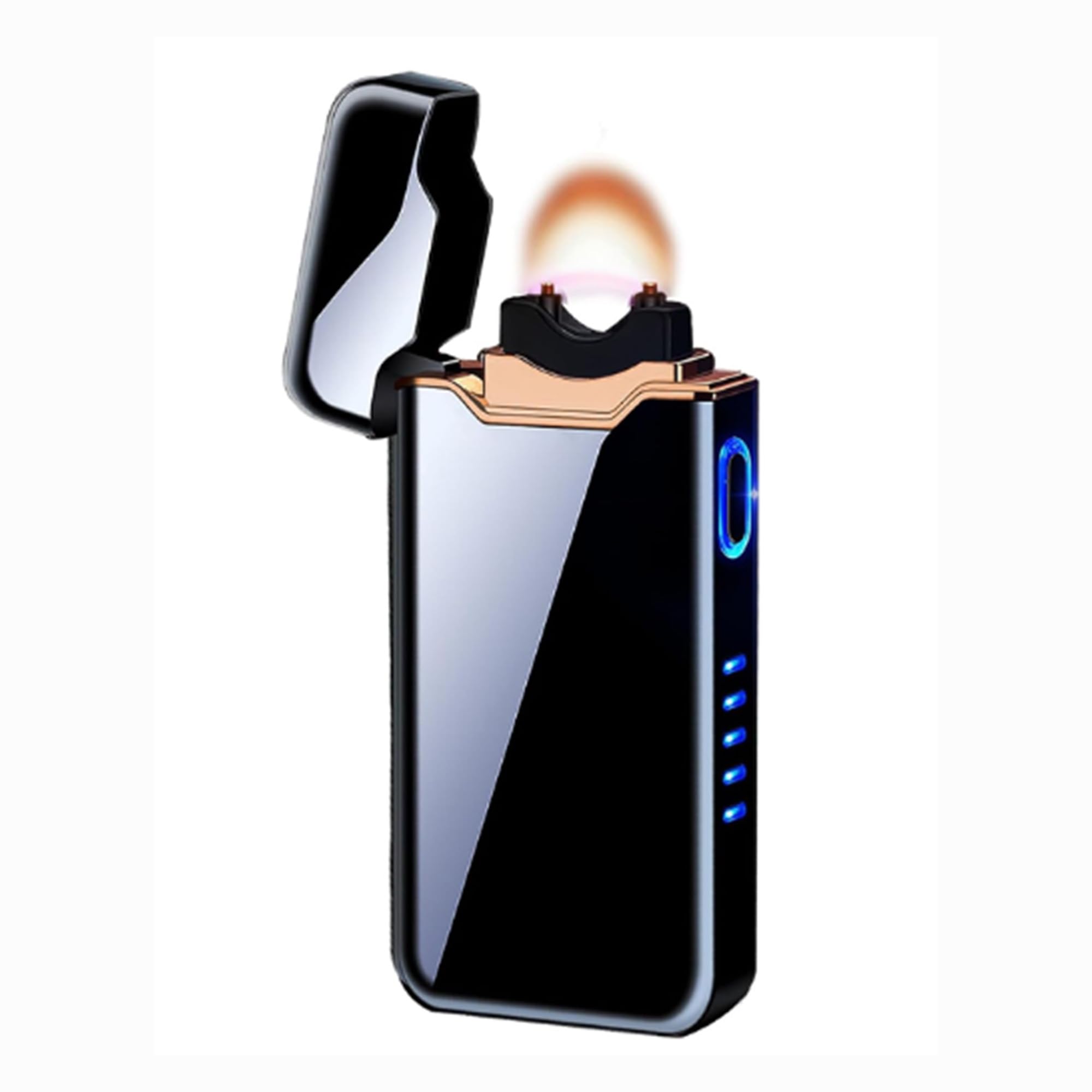 Plasma Lighter Rechargeable Lighter Electric Lighter with LED Battery Indicator Strong Flame, USB Convenient Charging, Windproof Lighter Outdoor（Black-B）-image-13