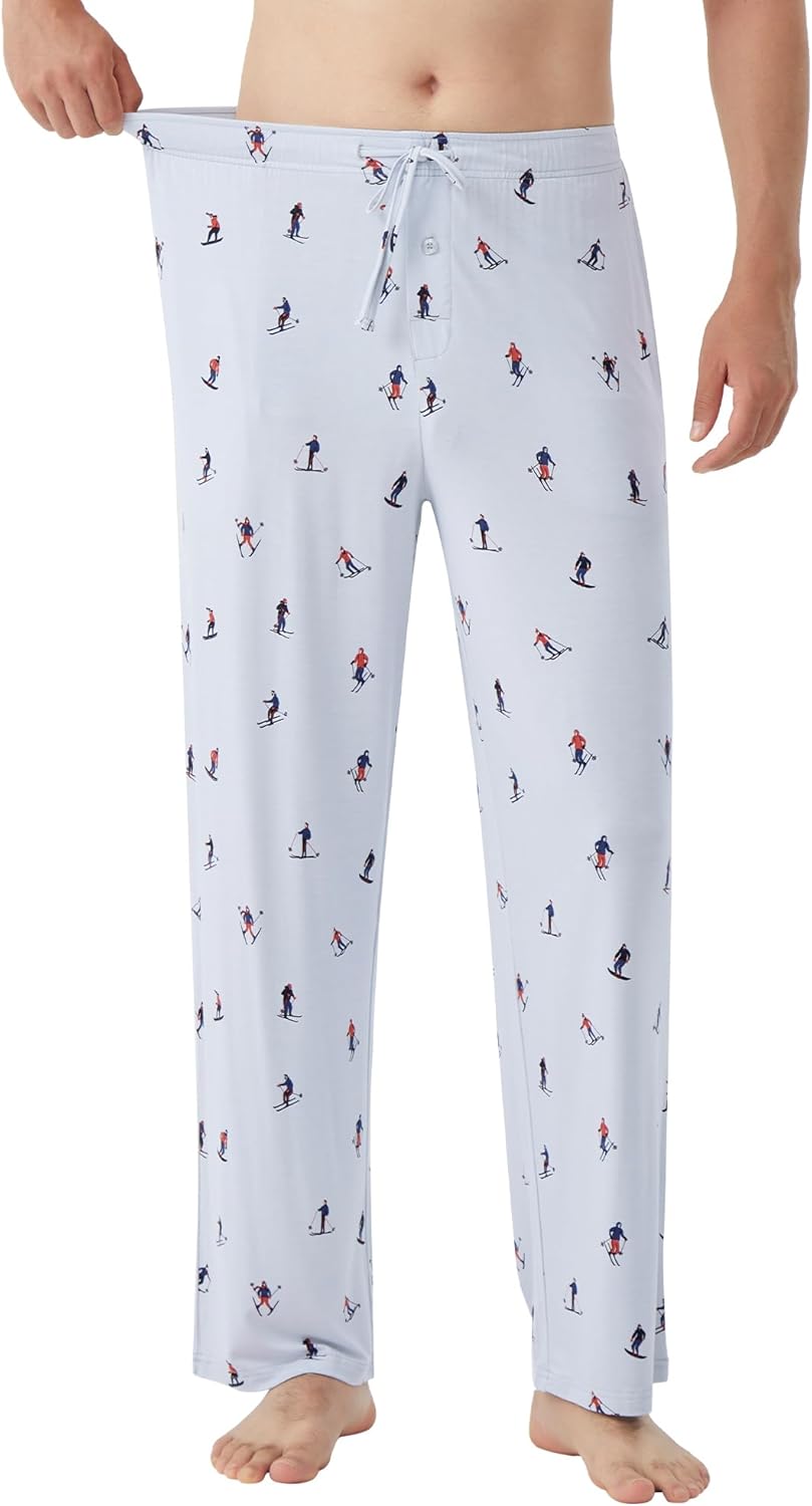 WiWi Viscose from Bamboo Mens Pajama Pants Soft Lounge Bottoms Sweatpants Sleep Pant Drawstring with Pockets S-XXL - Image 4