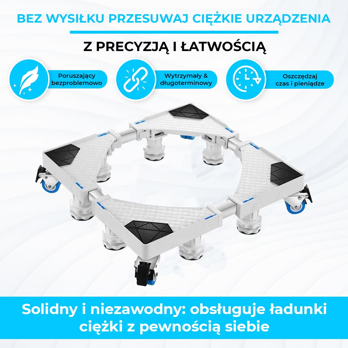 Pralka domowa Fleau Podnieś XL – Pojemność 500 KG – Podnieś lodówkę/Zmywarkę/Suszarkę – Wałek do mebli – Przenośnik do mebli – 8 nóg / 4 koła