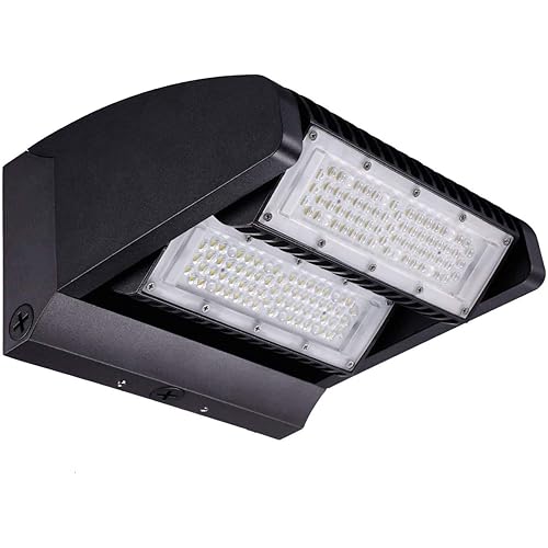 LEONLITE 120W LED Wall Pack, Rotatable Adjustable Head, 500W Eqv., IP65, 15600LM, 5000K Daylight, UL Listed, Commercial Industrial Residential Outdoor Wall Lights