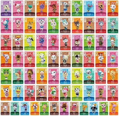 Set mit 72 Mini-NFC-Karten, Compatible with Con NS Switch/Wii U/New 3DS. Seltene Dorfbewohner-Serie 1 bis 4 mit Aufbewahrungskoffern