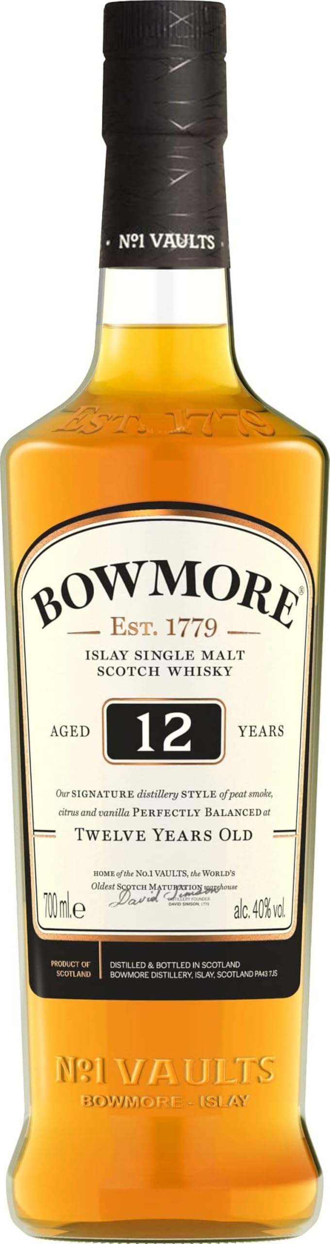 Whisky Scotch Bowmore 12 anos, 750ml | Amazon.com.br