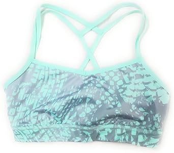 Zella Girls Unbound Print Bra, Grey Ice Dramatic, X-Small