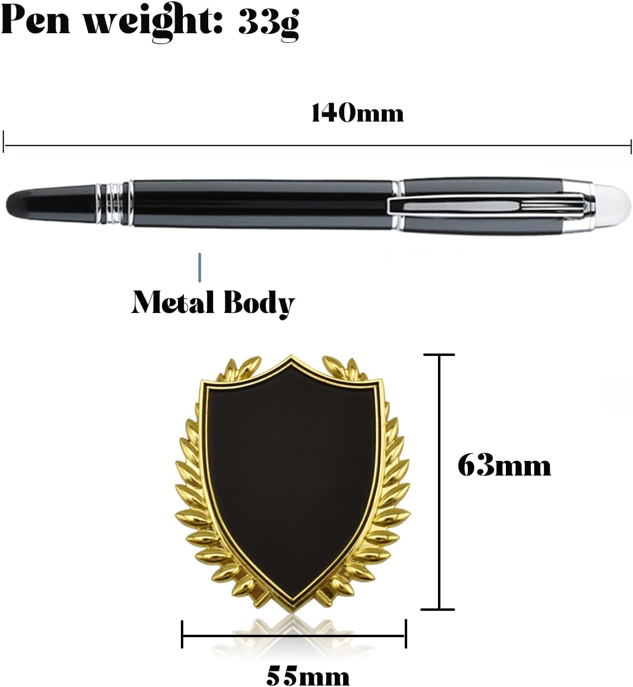 Yastar Customised Gift Pen Set a Custom badge - Executive Pen with Crystal Tip Fancy pens Custom with Your Name or Message, Gift Set for Office Business Men & Women Friends