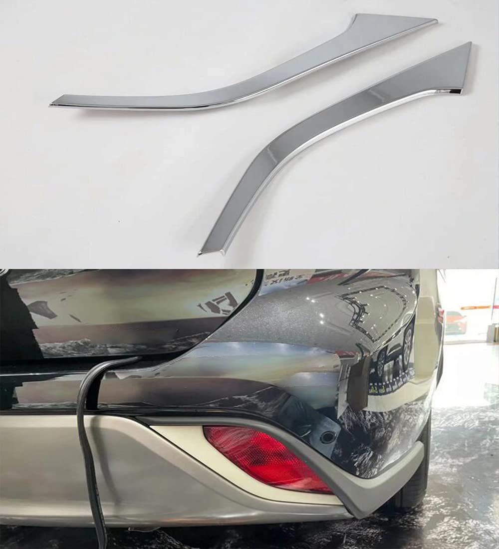 Momoap2pcs Chrome Car Rear Fog Light Lamp Frame Cover Trim Strip for Highlander 2020-2023