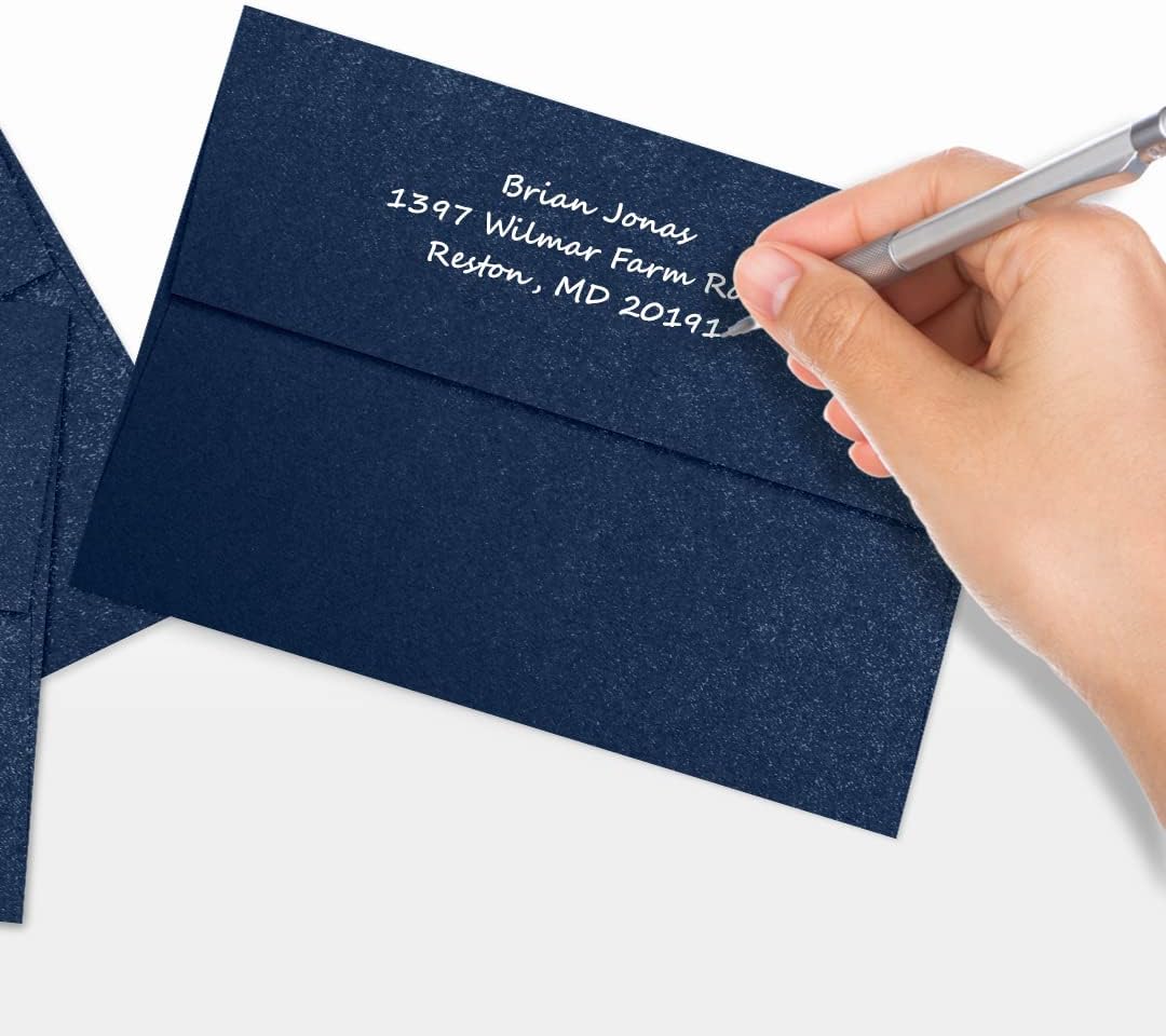 LUXPaper A7 Invitation Envelopes | Peel & Press | 5 1/4" x 7 1/4" | Lapis Metallic - Stardream | 81lb. Text | 50 Qty