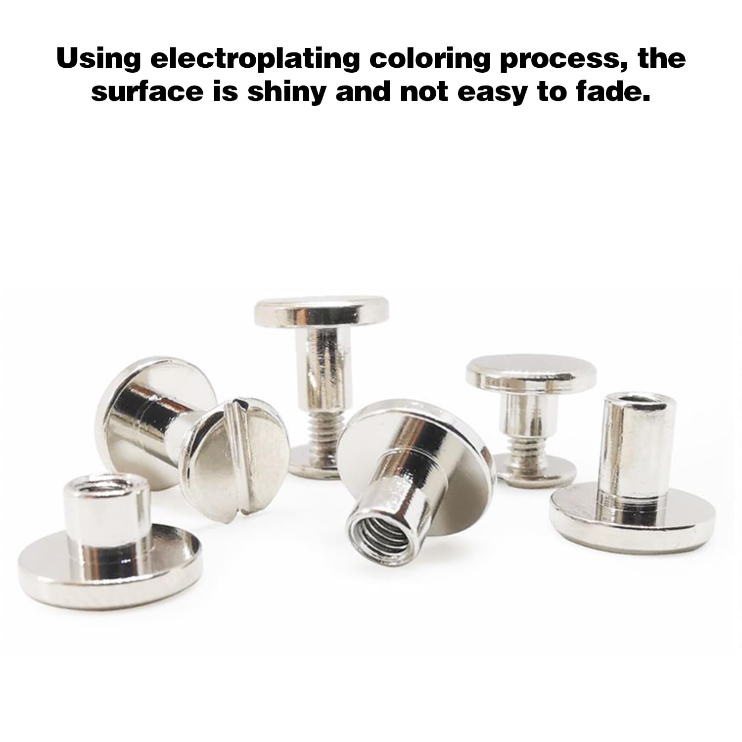 100 Set Rivetti In Metallo Per Pelle 6 Mm - Rivetti A Doppio Cappuccio Per Fai Da Te E Artigianato (Oro) - Foto 6