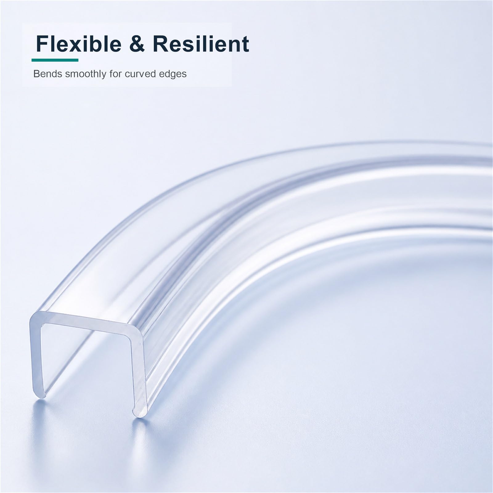 Transparenter U-FöRm Eckenschutz,U-FöRmige Transparente Gummidichtungsleiste,Hochflexibel,Sicherer Halt,Geeignet for MöBel,SchräNke,Tische,Treppen,GeräTe,Aquarien,AutotüRen