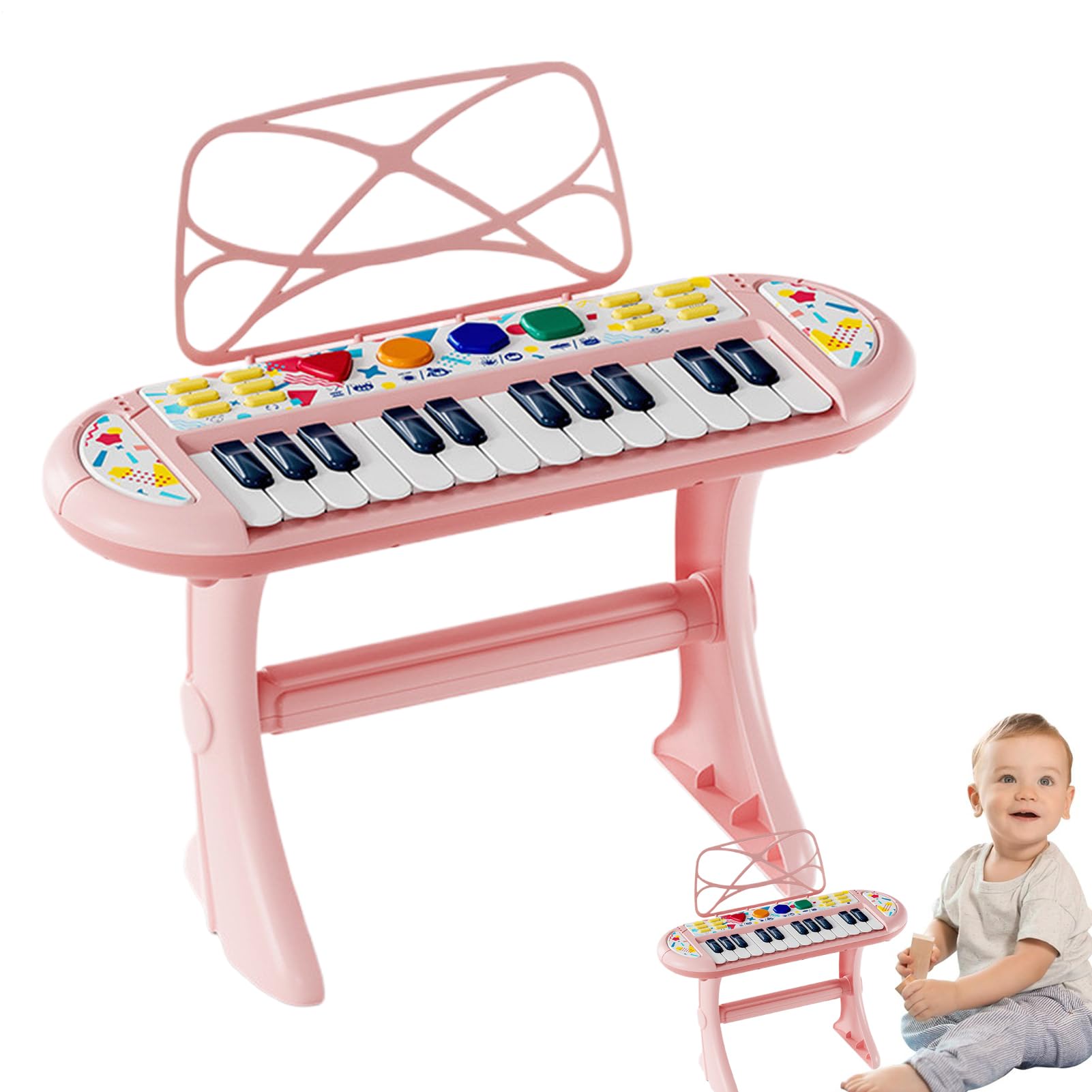 Teclado de Piano para Niños Instrumento Musical con Luz | Juguete de Teclado Piano Pequeño Para Alumnos y Estudiantes y Niñas y Preescolares y Sala de Estar y Dormitorio y Aula y