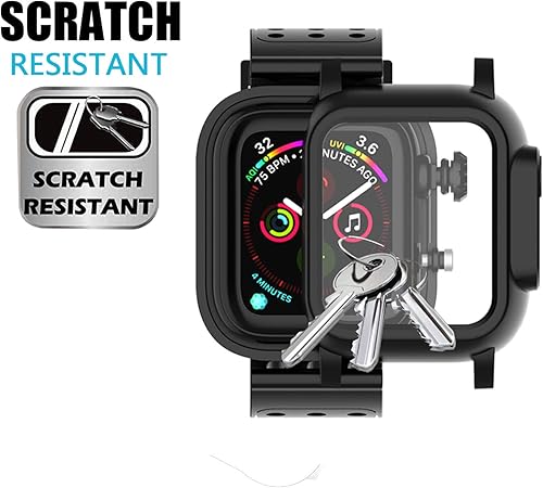 Miniatura 3 de Realproof - Funda impermeable para Apple Watch de 1.73 pulgadas Series 6  SE  5  4 con 3 correas de silicona suave de alta calidad, a prueba de