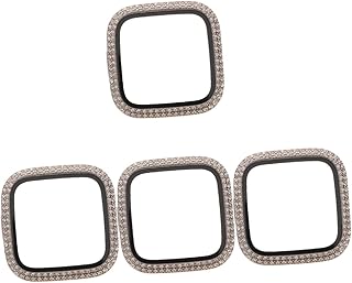 UKCOCO 4 Pçs Caso Bling Protetor De Tela Coberta Bling Duro Anti-Riscos Compatível Fashion Shell Relógio Completo Protetor De Smartwatch Para Com Moldura Se Protetor De Tela