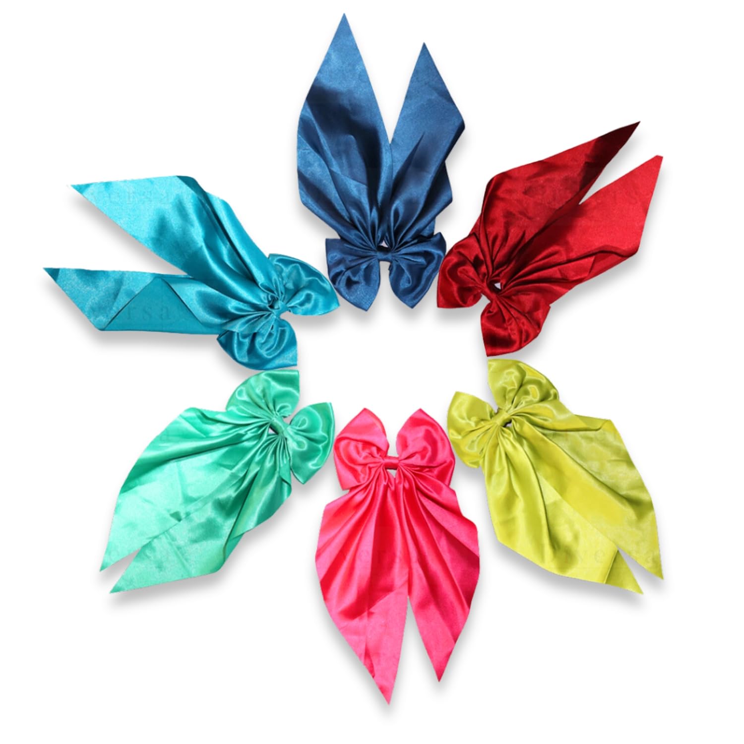 Diversa Satin Hair Bow Clips For Women Large Oversized Bow with Long Tail Hair Bow Clips Bow Ponytail Hair Accessories (Multicolours, Pack of 6 Pieces) (B0CHFNLG1R) Amazon Price History, Amazon Price Tracker