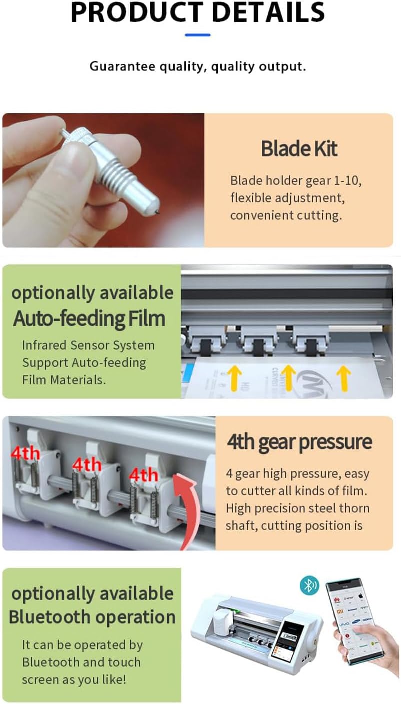 Phone Screen Protector Cutter Machine for Precise Glass Cutting, Hydrogel Film Applicator, Durable TPU Film Installation Tool for Mobile Devices