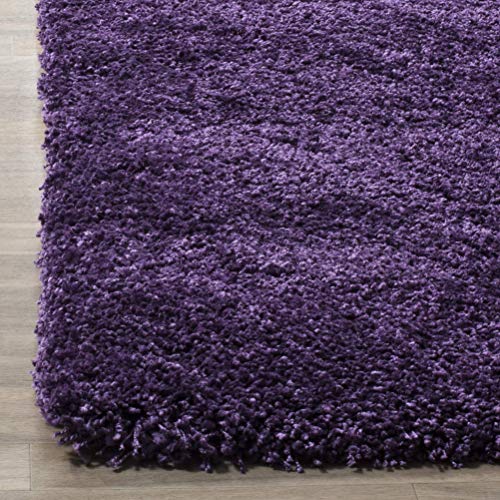 Image of Handmade 2 Inch Pile Height Super Soft Touch Export Quality Plain Shag Rectangular Carpets For Home Size 3 X 5 Feet Color Purple