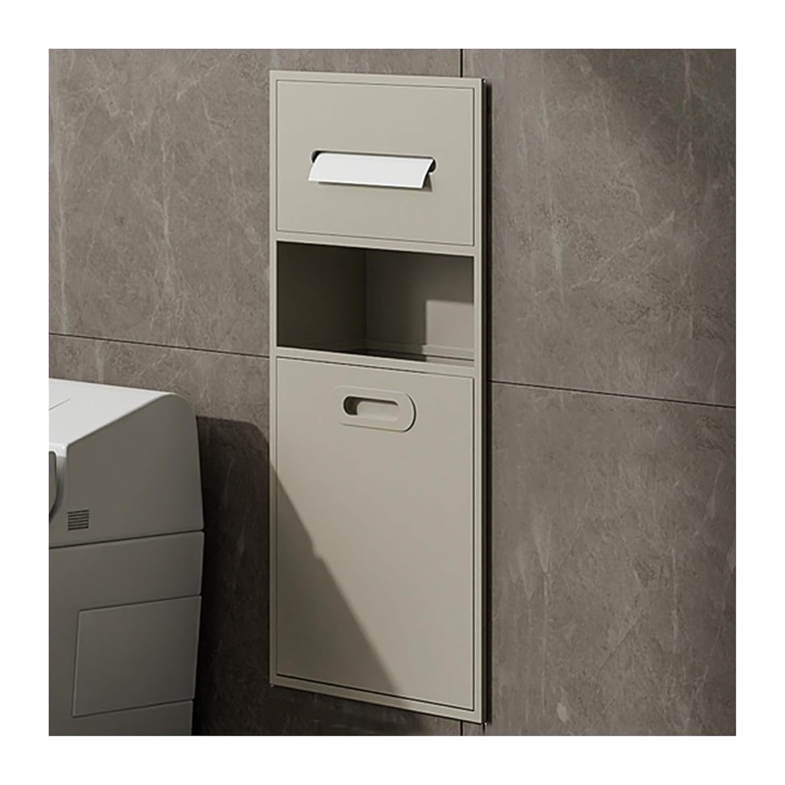 Recessed Toilet Paper Holder, Wall-Mounted Storage Rack for Space Saving, Ideal for Hotels and Residential Bathrooms
