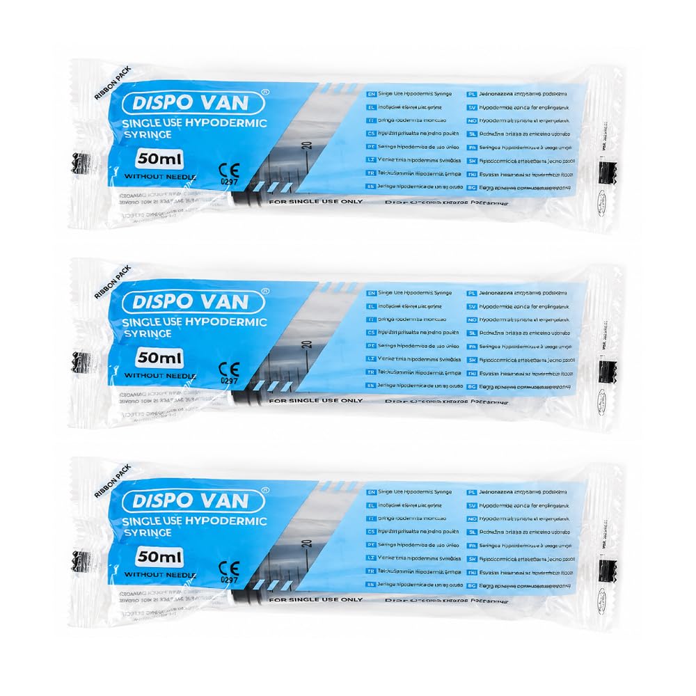 DISPOVAN 50ml Disposable Syringe Without Needle | Luer Mount Single Use Hypodermic Syringe | Medical & Laboratory Use | Ribbon Packed-image-47