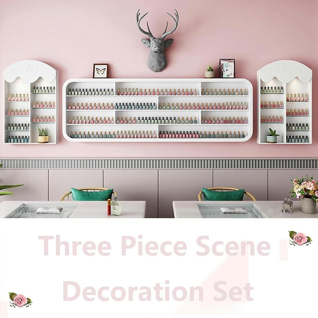 Estante de Pared para esmaltes de uñas: Organizador Multifuncional para aceites Esenciales, perfumes y Productos de Belleza. Estante de Pared para salón de Belleza y manicura (0,8 m).