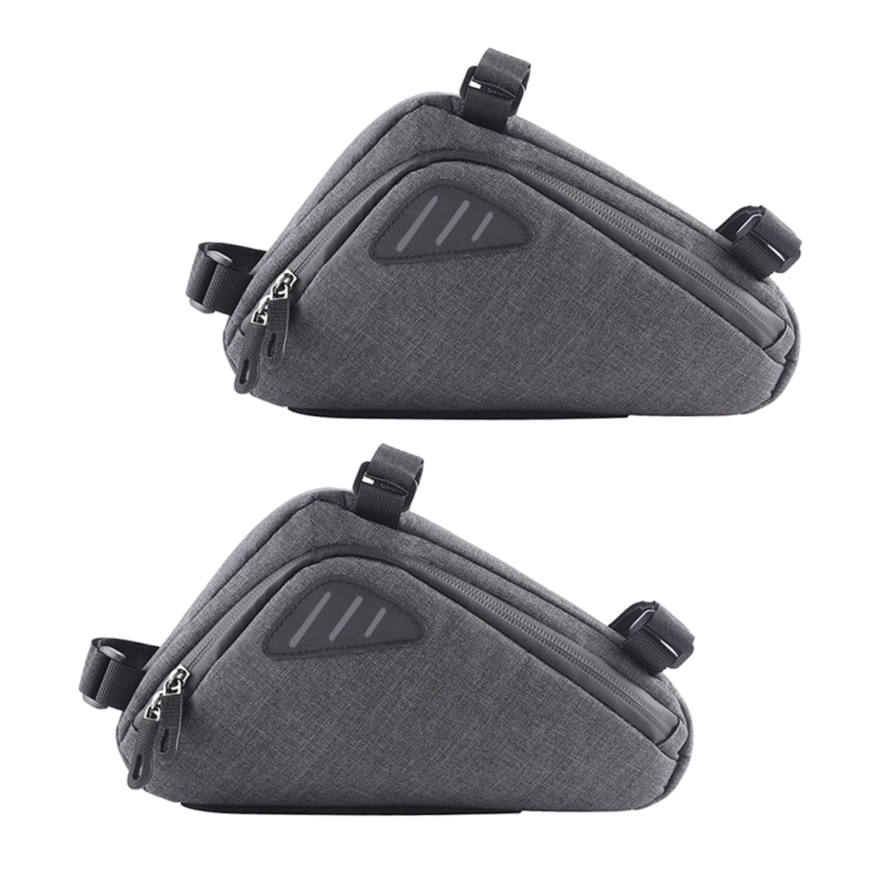 SUPVOX 2pcs Bicycle Frame Bag Reflective Triangle Storage Pouch for Mountain and Road Bikes High Visibility Design for Phone Wallet Keys and Tools