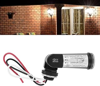 Photocell Sensor Control Switch Outdoor Hard-Wired Post Eye Light Control with Photoelectric Sensor Switches Dusk to Dawn Light Sensor for Outdoor Corridor Patio Lighting (110V)