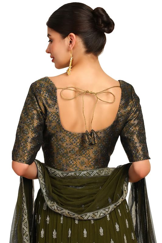 Image of Soch Womens Woven Design Silk Blend Padded Blouse