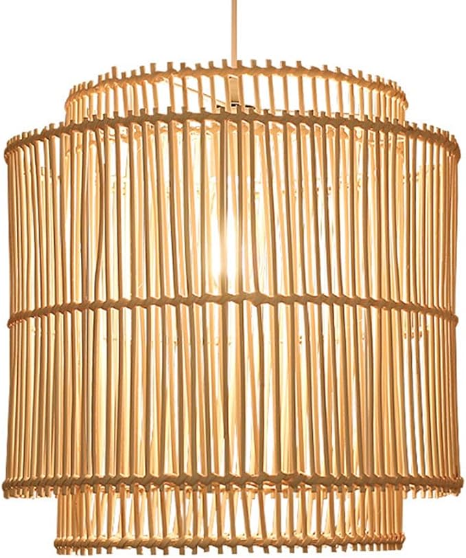 WELTS Coffeeshop Lichtpunt Plafond Kroonluchter Lamp Moderne Woonkamer Creatieve Plafondverlichting 1-lichts Rotan Hanglamp Simplicity Holle Geweven Hanglamp voor Keuken Slaapkamer Hal WELTS