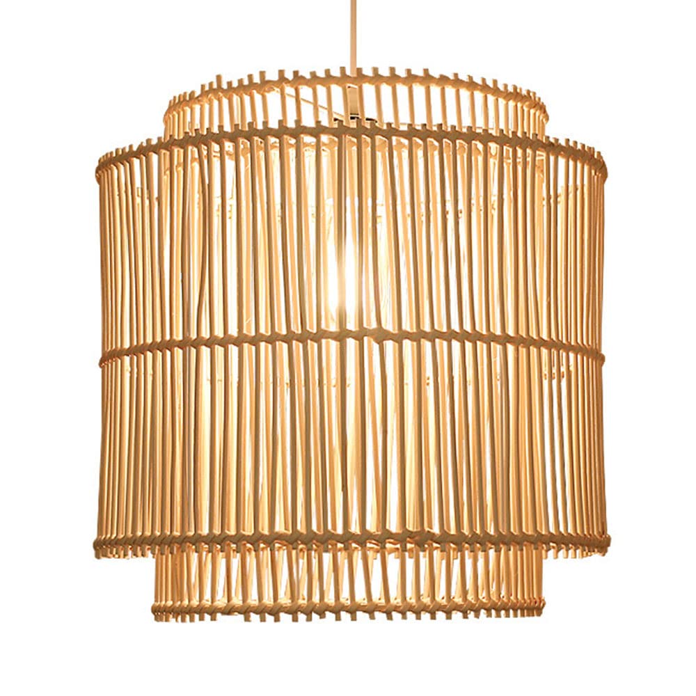 LYMSXAZOU Southeast Asian Rattan Chandelier country Pastoral Hanging Lamp In Room Restaurant Pendant Light Natural Basket Fixture Hand-Woven Chandeliers For Bar Cafe Living