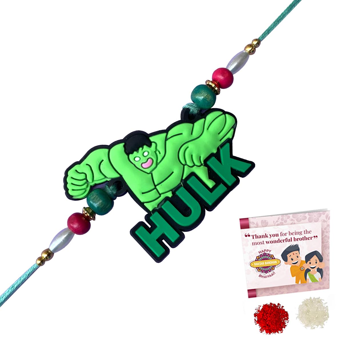 Fabdrap - Superhero Cartoon Rakhi for Kids Brother/Sister - Rubber Cutout - Rakhi with Greeting Card (Hulkk) (B0C74MF1FM) Amazon Price History, Amazon Price Tracker
